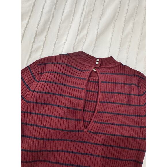 Abercrombie & Fitch Ribbed Knit Striped Bodycon Midi Dress Women’s Medium Preppy - Picture 16 of 16